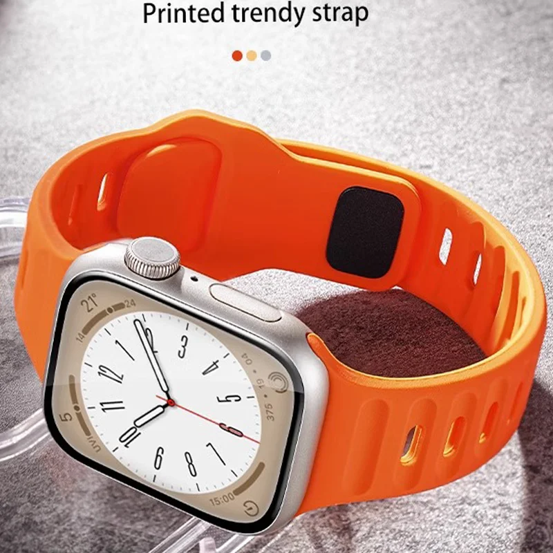

Soft Silicone Strap For Apple Watch Band Ultra 49mm 44mm 45mm 42mm 41mm 42mm 38mm sport Watchband iwatch Serise 8 7 6 5 bracelet