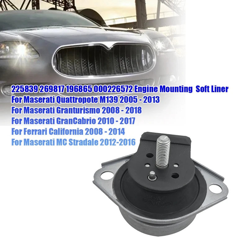 225839 Engine Mount Soft Liner 269817196865 For Maserati Quattroporte M139 2005-2007 Granturismo Engine Support Bearing
225839 Engine Mount Soft Liner 269817196865 For Maserati Quattroporte M139 2005-2007 Granturismo Engine Support Bearing