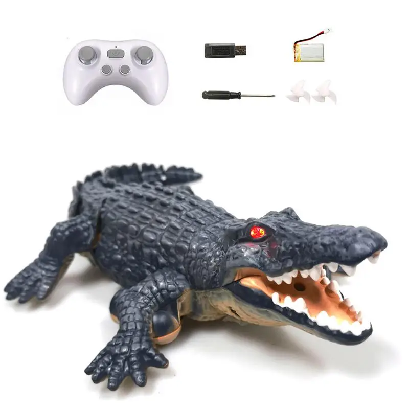 

2.4 GHZ Remote Control Alligator Boats 2.4 GHZ Rechargeable High Simulation Alligator Boats Remote Crocodile Boats Toy With