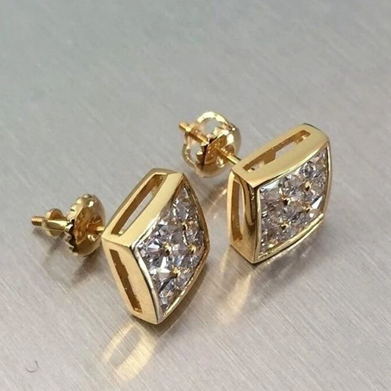 Minimalist Square Gold Stud Earrings For Women Shiny White Cubic Zircon Earrings Fashion Jewelry Elegant Banquet Party Gift
Minimalist Square Gold Stud Earrings For Women Shiny White Cubic Zircon Earrings Fashion Jewelry Elegant Banquet Party Gift