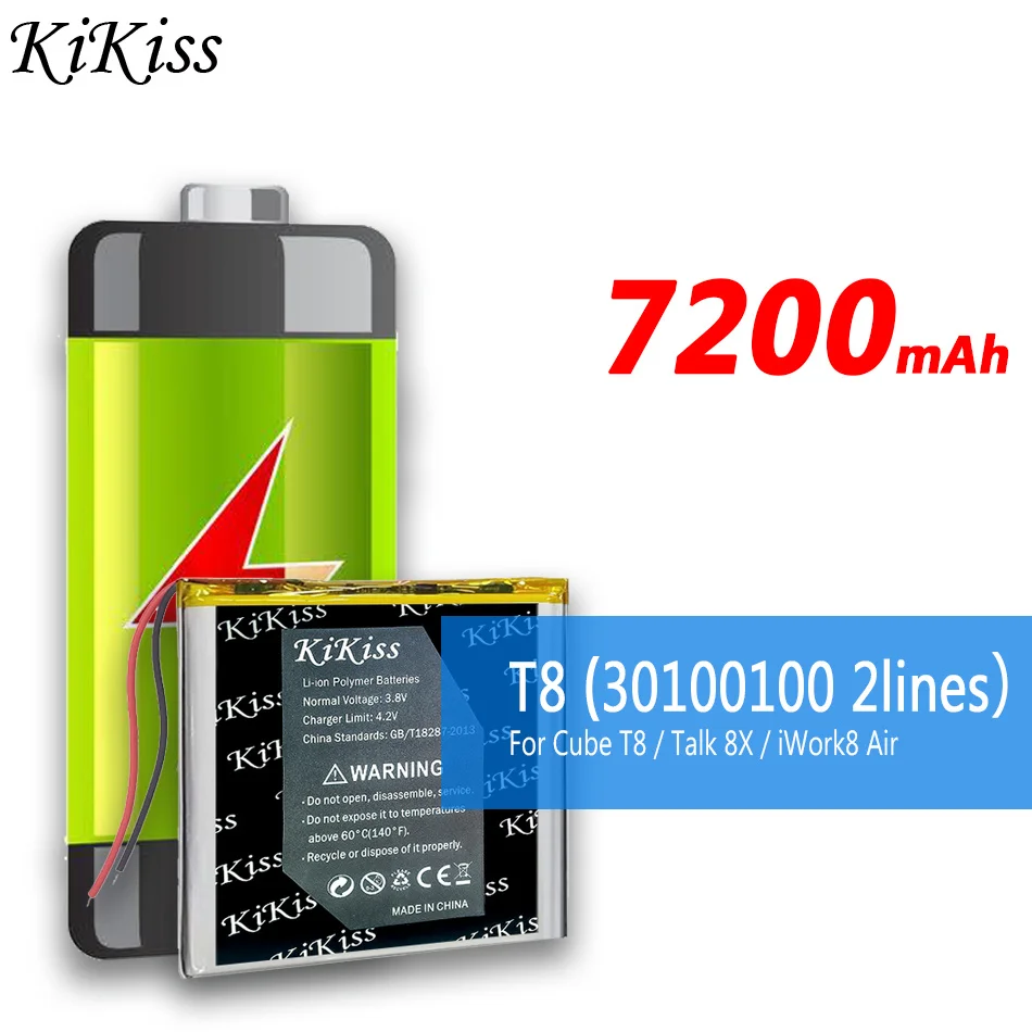 Аккумулятор KiKiss T 8 7200 мАч для Cube T8/Cube Talk 8X/для Cube IWork8 IWork 8 Air Tablet, Внутренние аккумуляторы Prestigio GRACE 5718 4G
Аккумулятор KiKiss T 8 7200 мАч для Cube T8/Cube Talk 8X/для Cube IWork8 IWork 8 Air Tablet, Внутренние аккумуляторы Prestigio GRACE 5718 4G
