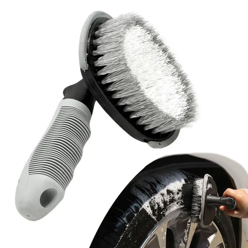 

Tire Washing Brush Car Detailing Cleaning Scrubbers With Ergonomic Handles Auto Detailing Wheel Rim Cleaning Brushes For Bumpers