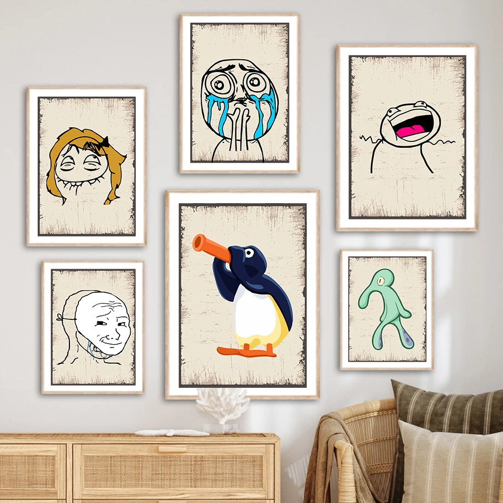 Funny Meme Crying Funny Abstract Cartoon Kids Room Wall Poster Print Cute Penguin Modern Home Decor Canvas Painting Humor
Funny Meme Crying Funny Abstract Cartoon Kids Room Wall Poster Print Cute Penguin Modern Home Decor Canvas Painting Humor