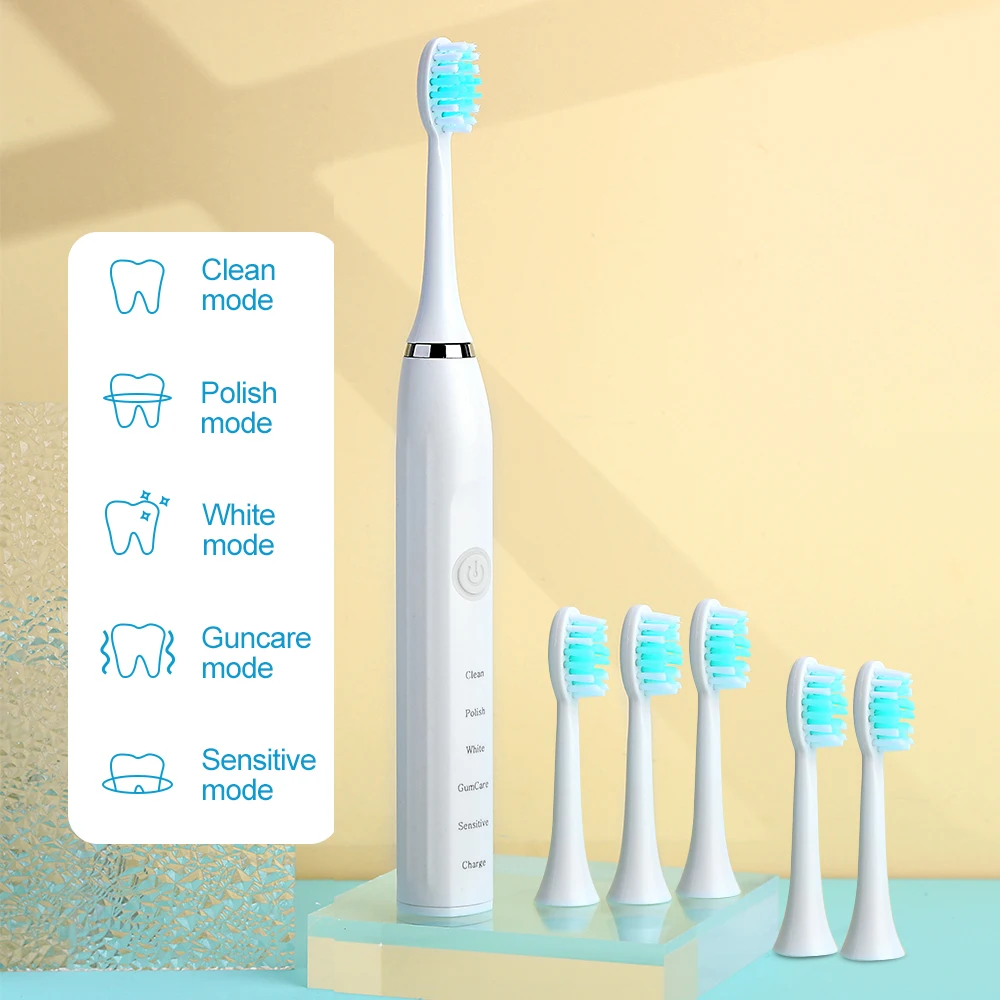 Sonic Electric Toothbrush Wireless Child Toothbrush Rechargeable Smart Timer Teeth Cleaner Whitening Oral Hygiene 6 Brush Heads
Sonic Electric Toothbrush Wireless Child Toothbrush Rechargeable Smart Timer Teeth Cleaner Whitening Oral Hygiene 6 Brush Heads
