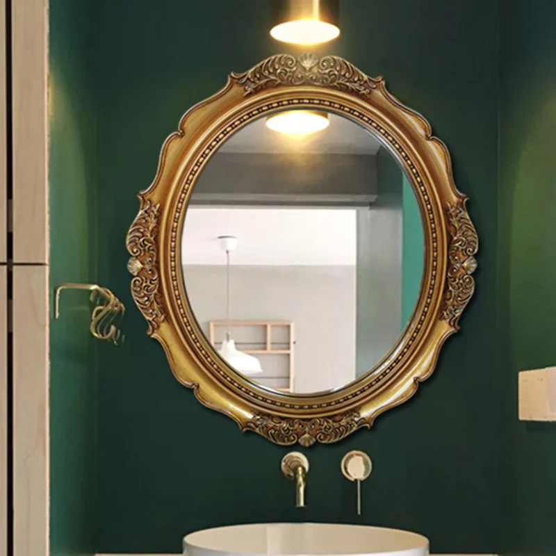 Hanging Vintage Mirror Bathroom Frame Aesthetic Vanity Mirror Gold No Fog Oval Espejo Para Ducha Afeitar Home Improvement
Hanging Vintage Mirror Bathroom Frame Aesthetic Vanity Mirror Gold No Fog Oval Espejo Para Ducha Afeitar Home Improvement