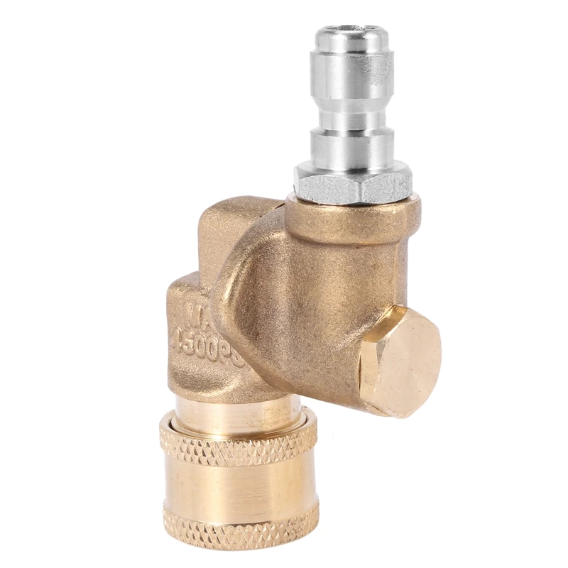 Quick Connecting Pivoting Coupler For Pressure Washer Spray Nozzle, Cleaning Hard To Reach Areas, 4500 Psi, 1/4 Inch, Updated 90
Quick Connecting Pivoting Coupler For Pressure Washer Spray Nozzle, Cleaning Hard To Reach Areas, 4500 Psi, 1/4 Inch, Updated 90