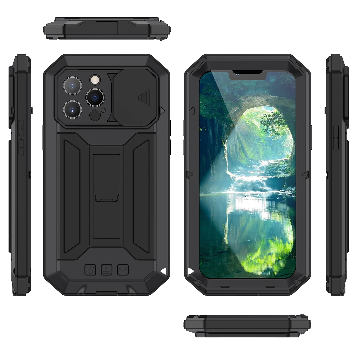 Metal Armor Case for iPhone 13 Pro Max Mini Heavy Duty Built Camera Screen Protection Stand Phone Cover Shockproof Coque Funda
Metal Armor Case for iPhone 13 Pro Max Mini Heavy Duty Built Camera Screen Protection Stand Phone Cover Shockproof Coque Funda