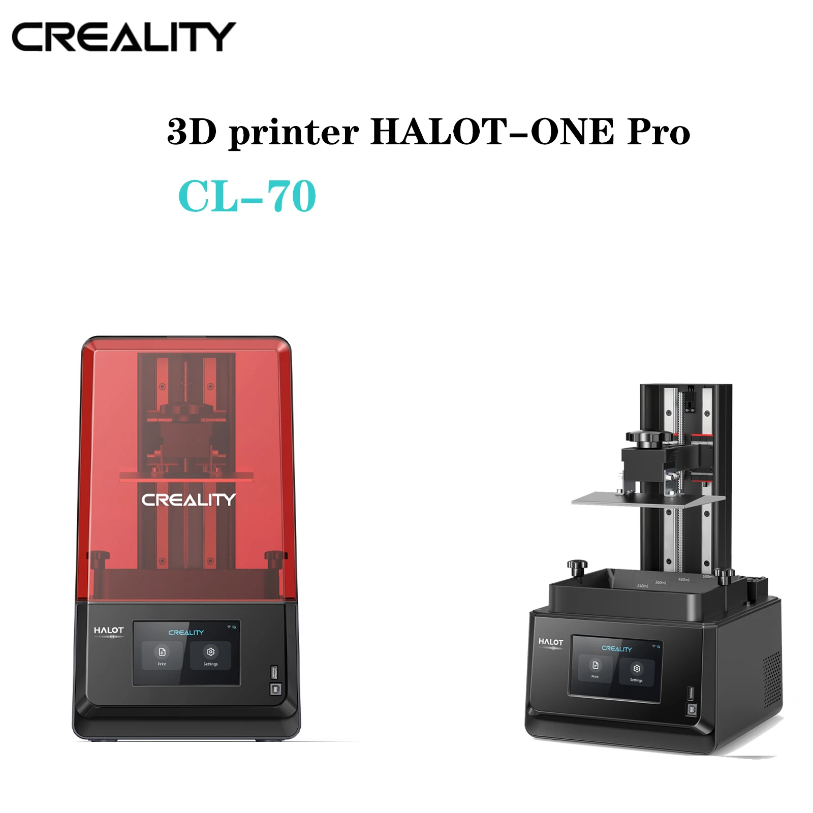 CREALITY 3D UV Resin Printer HALOT-ONE Pro(CL-70) LCD Printer Integral Light Source Printing Size 130x122x160mm
CREALITY 3D UV Resin Printer HALOT-ONE Pro(CL-70) LCD Printer Integral Light Source Printing Size 130x122x160mm