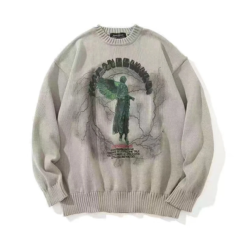 2022 Men Hip Hop Knitted Jumper Sweaters Angel Lightning Printed Streetwear Harajuku Autumn Oversize Hipster Casual Pullovers
2022 Men Hip Hop Knitted Jumper Sweaters Angel Lightning Printed Streetwear Harajuku Autumn Oversize Hipster Casual Pullovers