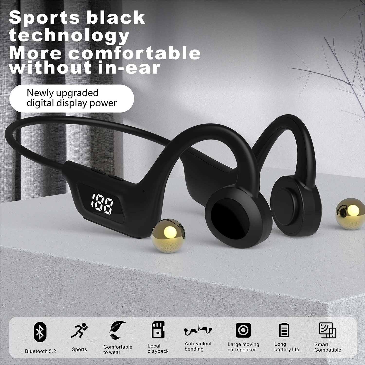 Real Bone Conduction Headphones Bluetooth 5.1 Wireless Earphones 8G Memory Waterproof Sports Headsets with Mic Running Driving
Real Bone Conduction Headphones Bluetooth 5.1 Wireless Earphones 8G Memory Waterproof Sports Headsets with Mic Running Driving