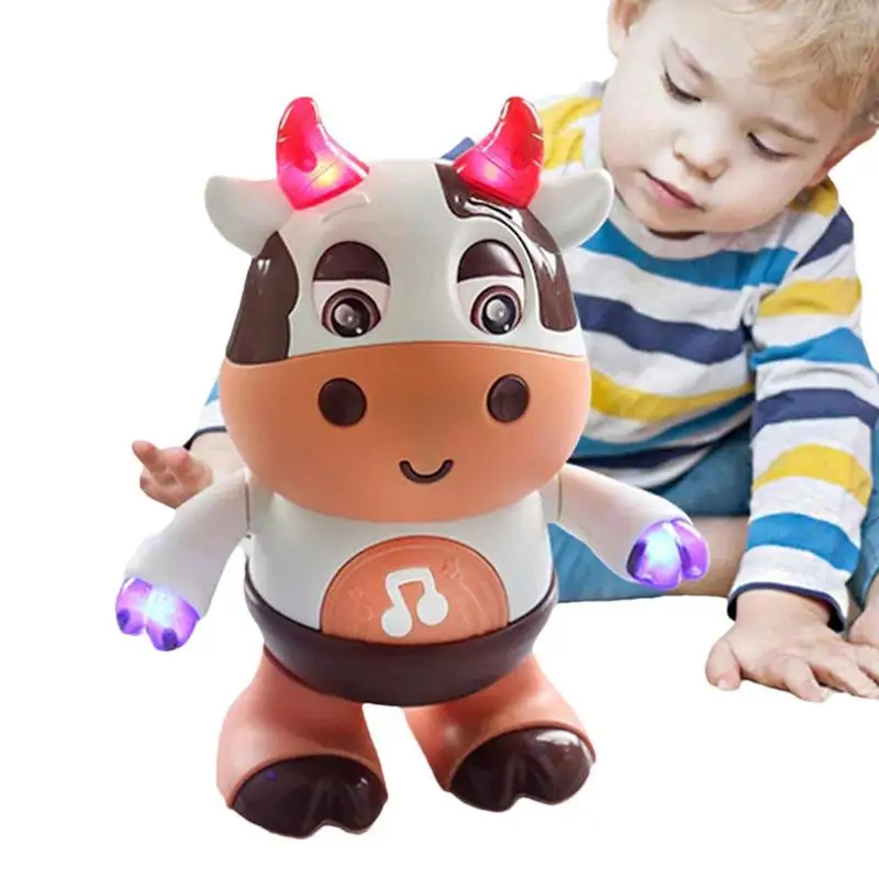 

Детская корова музыкальные игрушки Светящиеся животные пение и танцующие роботы-качалки Обучающие Развивающие ходячие роботы для младенцев детей