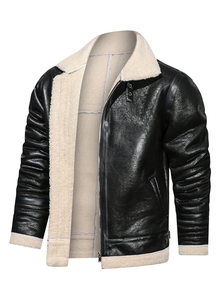 2023 Trendy Big Size Men's Shearling Warm Jackets Fashion Casual Autumn Winter Fur Plush Thickened Leather Pu Coat 21Q2587
2023 Trendy Big Size Men's Shearling Warm Jackets Fashion Casual Autumn Winter Fur Plush Thickened Leather Pu Coat 21Q2587