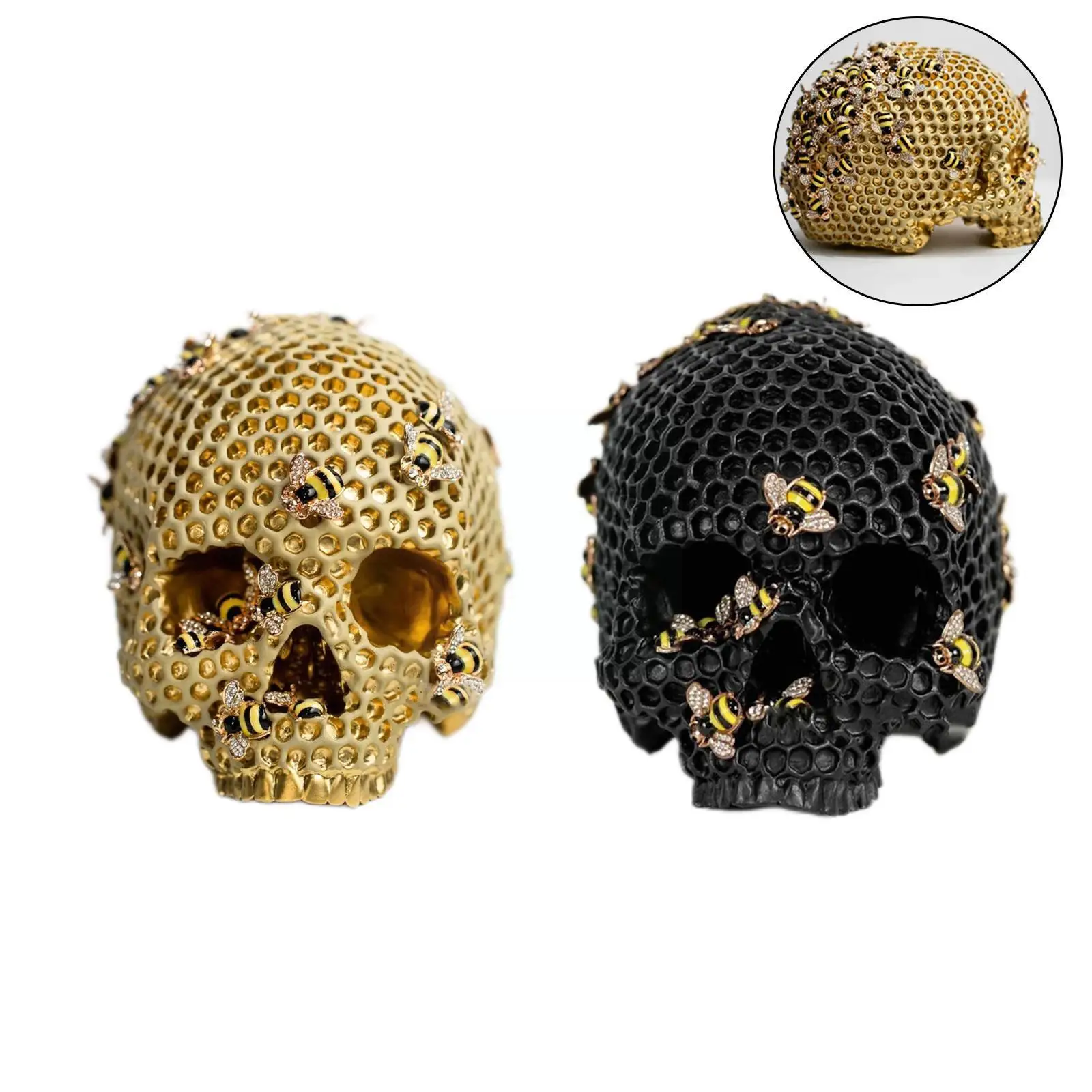 Resin Beehive Skull Head Skeleton Skull Statue Ornaments Party Gift Club Home Decoration Halloween Aquarium Black Gold Bar W6Y5
Resin Beehive Skull Head Skeleton Skull Statue Ornaments Party Gift Club Home Decoration Halloween Aquarium Black Gold Bar W6Y5