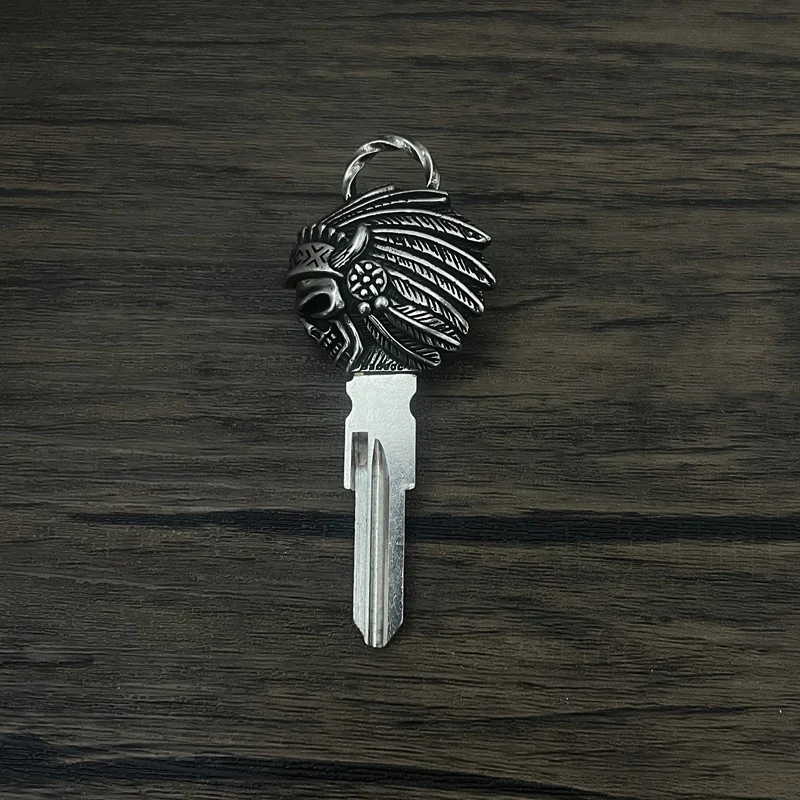 Мотоцикл, настраиваемый брелок ключа, необработанное лезвие, металлическая головка ключа в индийском стиле с черепом для индийского разведчика 2013-2023