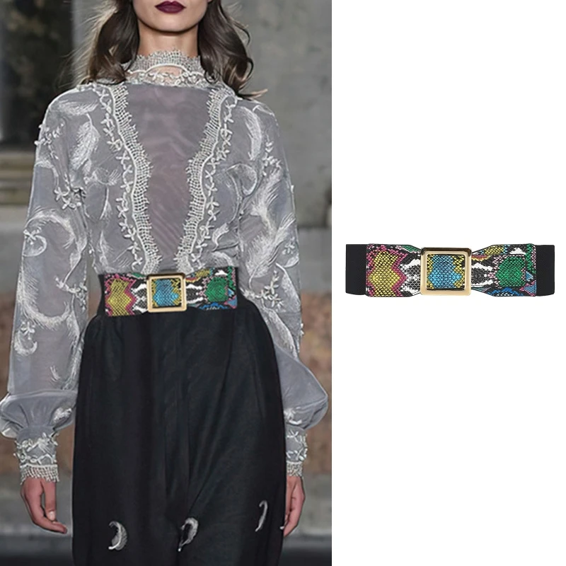 All-match Elasticity Waist Strap Retro Snake Pattern Belt Comfort Coat Ladies Wide Harajuku Formal Coat Waistband
All-match Elasticity Waist Strap Retro Snake Pattern Belt Comfort Coat Ladies Wide Harajuku Formal Coat Waistband