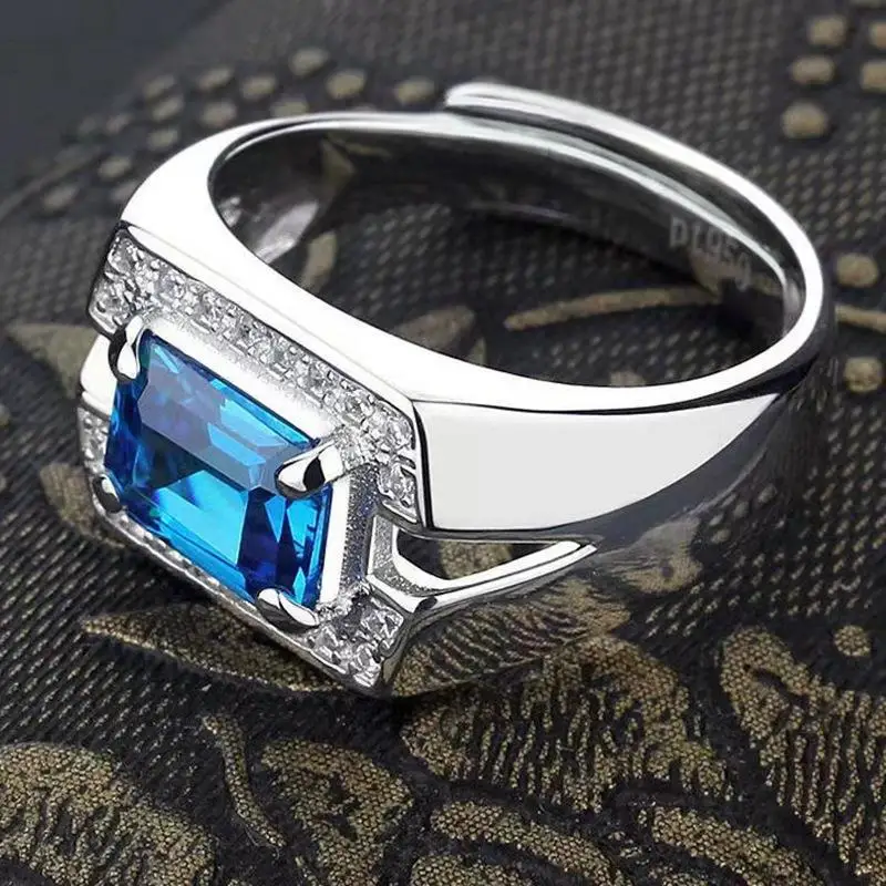 New Hip Hop Luxury Men's Fashion Set Zircon Ring Opening Adjustable White Gold Plated Ring Sapphire Ring for Men
New Hip Hop Luxury Men's Fashion Set Zircon Ring Opening Adjustable White Gold Plated Ring Sapphire Ring for Men