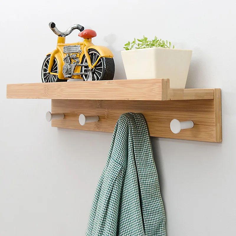 

Floating Rack Wall-Mounted Rack With Coat Towel Hook Home Flowerpot Hanger Wall Holder Hat Sundries Shelf Kitchen Rack Stand