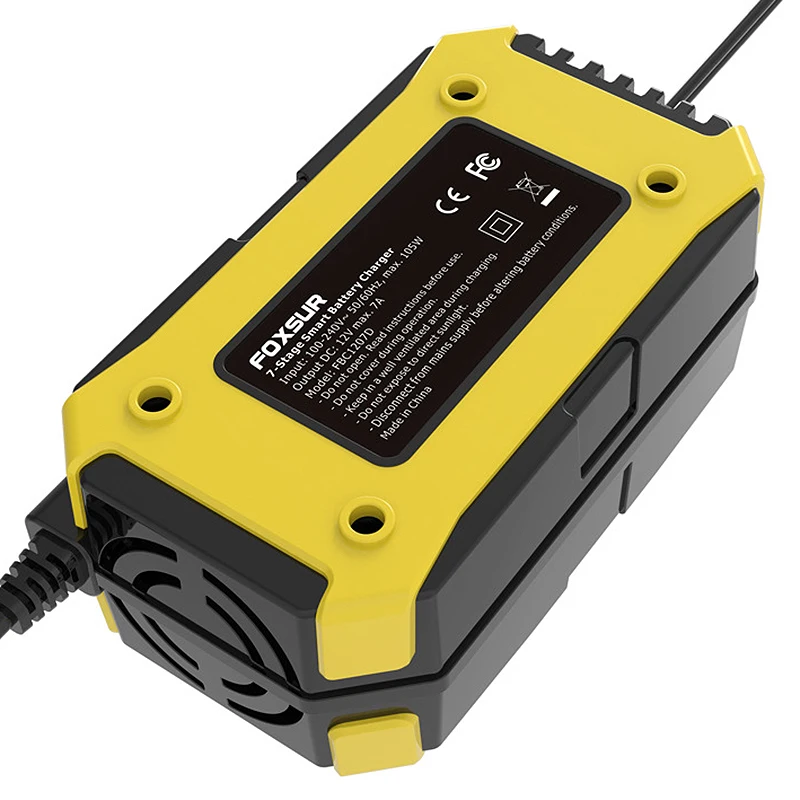 FOXSUR 12V 7A 7-Stage Pulse Battery Charge for EFB GEL WET AGM Car Motorcycle Battery Charger (EU Plug)
FOXSUR 12V 7A 7-Stage Pulse Battery Charge for EFB GEL WET AGM Car Motorcycle Battery Charger (EU Plug)