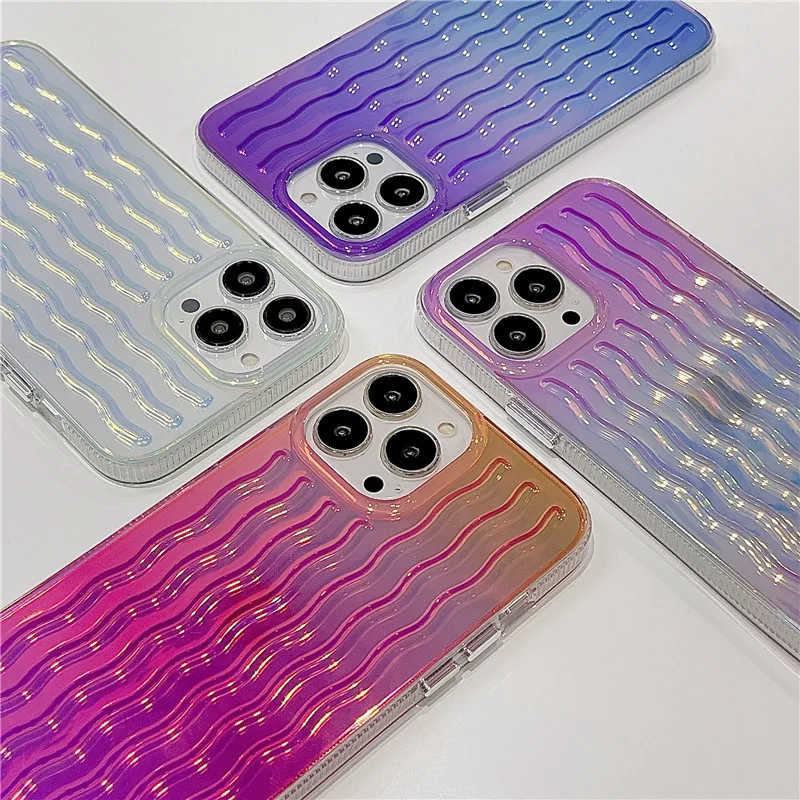 Laser Colorful Curved Pattern Phone Case For iPhone13 Pro Max 11 12 14Plus Cases , Fall Resistant Gradient Color Cover
Laser Colorful Curved Pattern Phone Case For iPhone13 Pro Max 11 12 14Plus Cases , Fall Resistant Gradient Color Cover