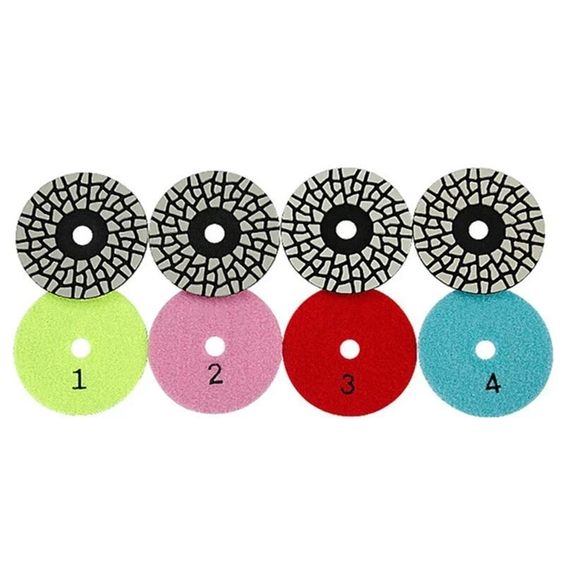 4pcs 4 Steps 4'' Diamond Dry Polishing Pads 100mm For Granite Marble Quartz Stone Polishing Abrasives Power Tool
4pcs 4 Steps 4'' Diamond Dry Polishing Pads 100mm For Granite Marble Quartz Stone Polishing Abrasives Power Tool