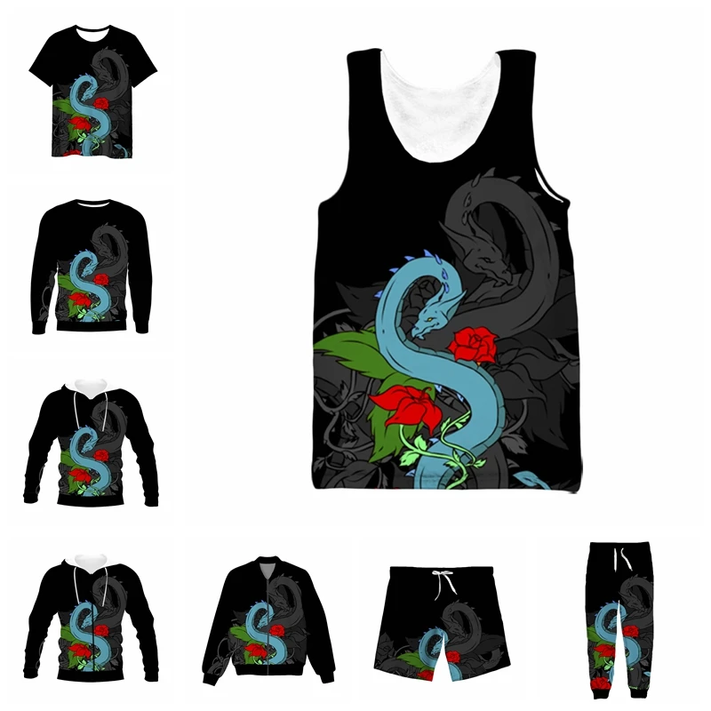 vitinea New 3D Full Print Dragon and Roses T-shirt/Sweatshirt/Zip Hoodies/Thin Jacket/Pants Four Seasons Casual P20
vitinea New 3D Full Print Dragon and Roses T-shirt/Sweatshirt/Zip Hoodies/Thin Jacket/Pants Four Seasons Casual P20