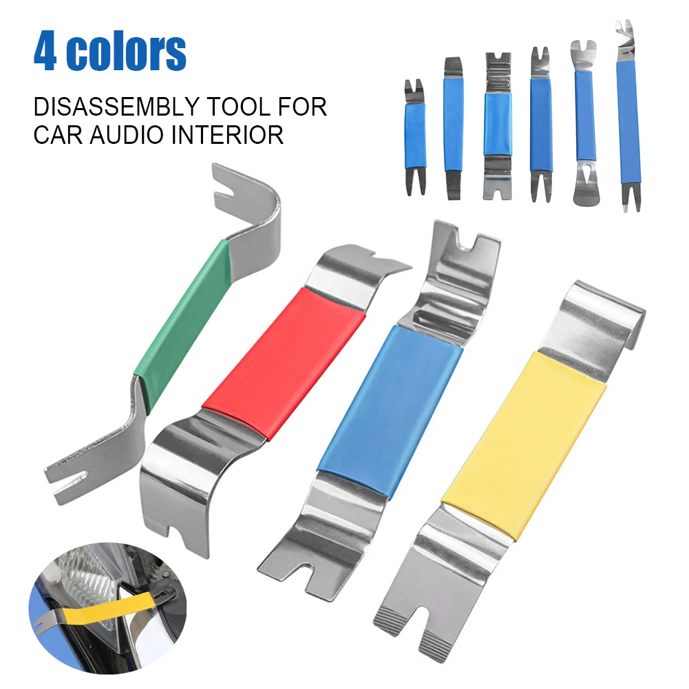 6Pcs stainless steel Car Door Clip Panel Blades Disassembly Tools Plastic Grip Car Trim Panel Removal Conversion Repairing Tool
6Pcs stainless steel Car Door Clip Panel Blades Disassembly Tools Plastic Grip Car Trim Panel Removal Conversion Repairing Tool