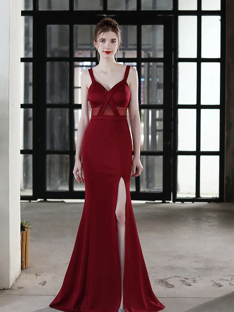 Sleeveless Sexy Side Split Party Dress Backless Floor Length Women Gown Taffel Evening Dress
Sleeveless Sexy Side Split Party Dress Backless Floor Length Women Gown Taffel Evening Dress