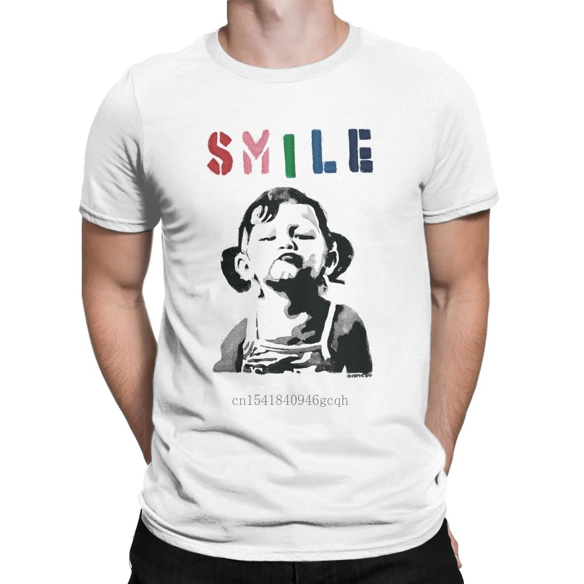 Men T-Shirt Banksy Graffiti Quote Smile With Girl Leisure Cotton Tees Short Sleeve Artist T Shirt Crew Neck Clothing Original
Men T-Shirt Banksy Graffiti Quote Smile With Girl Leisure Cotton Tees Short Sleeve Artist T Shirt Crew Neck Clothing Original