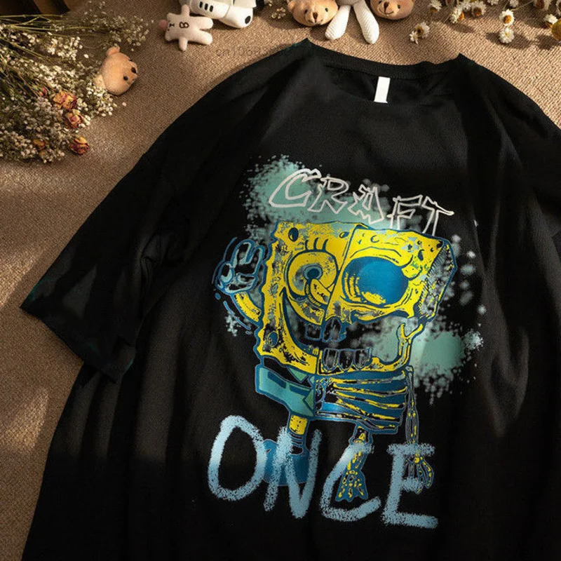Fashion American Vintage Pure Cotton Short Sleeved T-shirt Men And Women Loose Grunge Versatile Couple Summer Tops Sport Clothes
Fashion American Vintage Pure Cotton Short Sleeved T-shirt Men And Women Loose Grunge Versatile Couple Summer Tops Sport Clothes