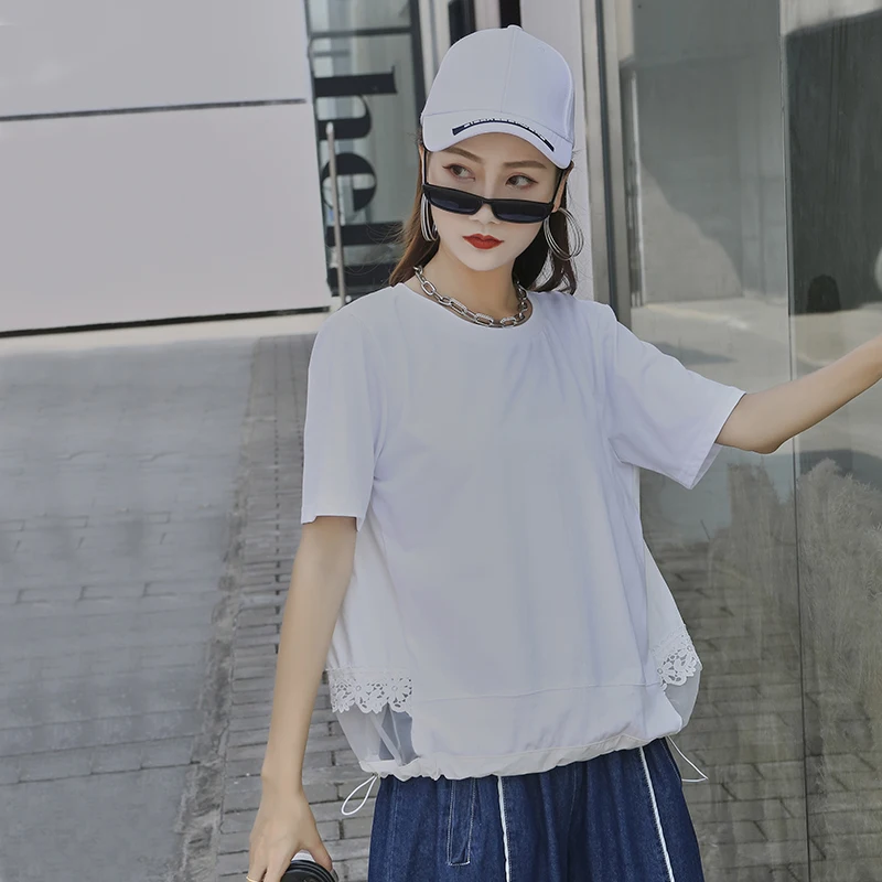 220347 Women Patchwork Organza Loose T-shirt 2022 Summer New Short Sleeve Casual Personality Elegant Solid Tee Shirt Tide
220347 Women Patchwork Organza Loose T-shirt 2022 Summer New Short Sleeve Casual Personality Elegant Solid Tee Shirt Tide