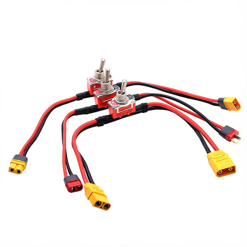 

Large Current High Load Switch XT60 XT90 T-Plug Power ON-OFF Toggle 12/14AWG for eBike RC Airplane ESC Motor Connecting Adapter