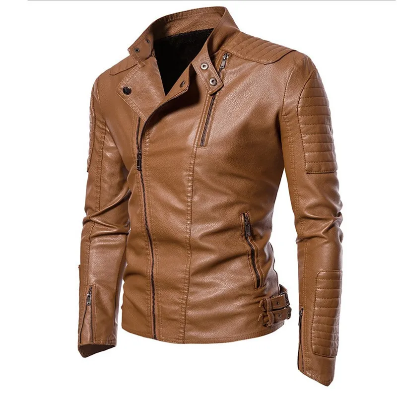 Men's PU Motorcycle Jacket Autumn Winter Solid Color Zipper Cardigan Outerwear Men's Long Sleeve Slim Stand Collar Button Jacket
Men's PU Motorcycle Jacket Autumn Winter Solid Color Zipper Cardigan Outerwear Men's Long Sleeve Slim Stand Collar Button Jacket