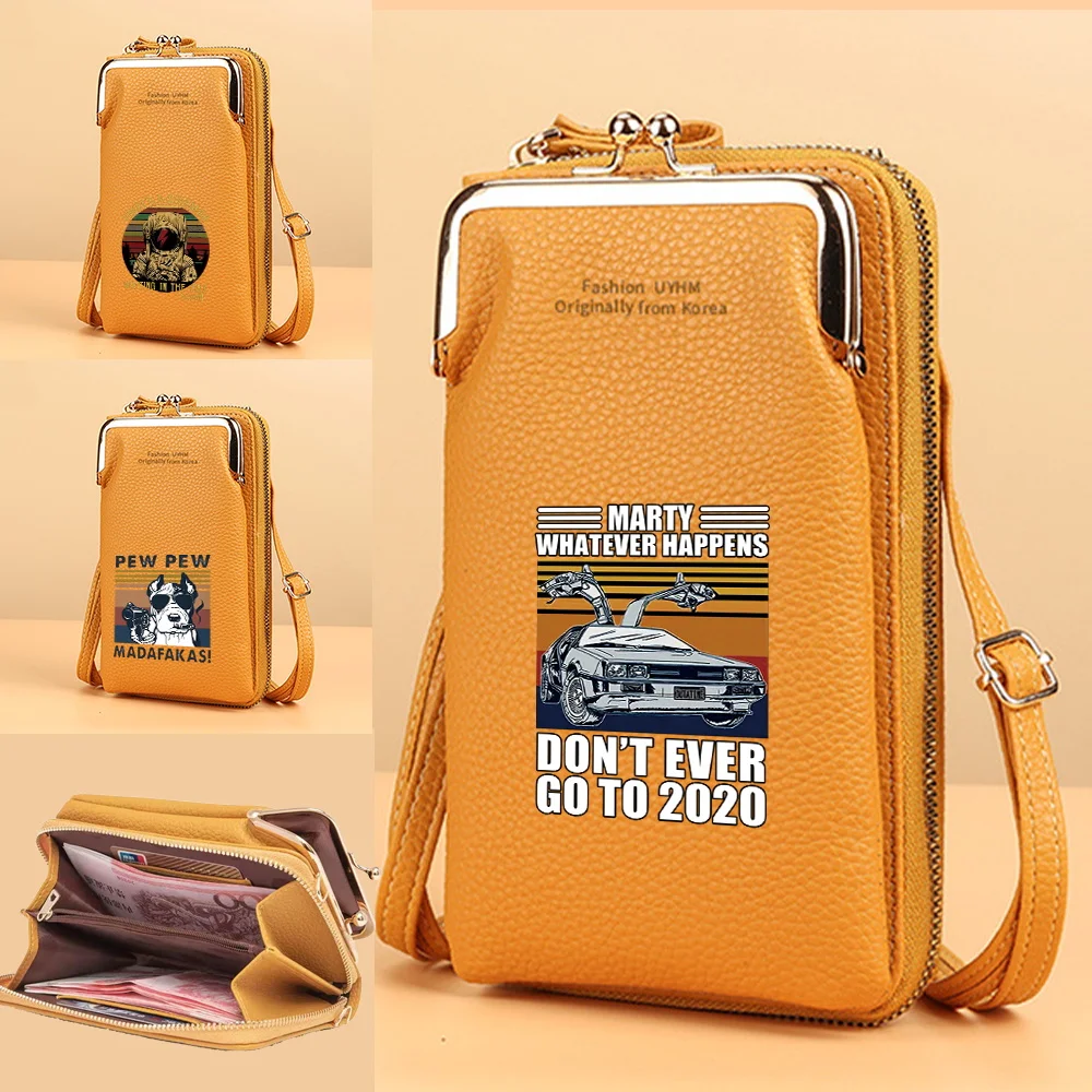 New PU Wallets Card Holder Clutch Pack Women Shoulder Crossbody Bags Universal Waterproof Mobile Phone Bag Pew Print Coin Purse
New PU Wallets Card Holder Clutch Pack Women Shoulder Crossbody Bags Universal Waterproof Mobile Phone Bag Pew Print Coin Purse