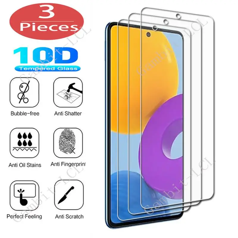

3Pcs Tempered Glass For Samsung Galaxy M53 M52 5G M12 S21 FE S22 Plus XCover6 Pro Xcover 5 4 4S 3 Screen Protector Cover Film