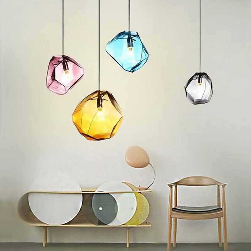 Indoor Creative Design Modern LED Colorful Glass Stone Pendant Lights Lamps Dining Room Living Room Bar Glass Lights Lustre
Indoor Creative Design Modern LED Colorful Glass Stone Pendant Lights Lamps Dining Room Living Room Bar Glass Lights Lustre