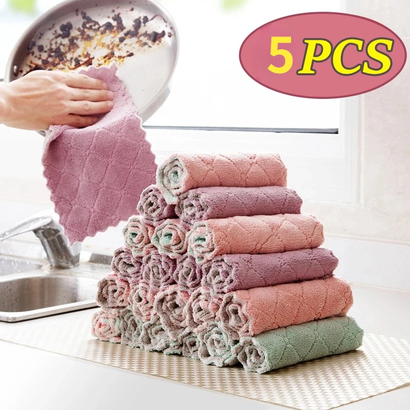 5PCS Microfiber Towel Absorbent Kitchen Cleaning Cloths Non-stick Oil Dish Towel Rags Napkins Tableware Household Cleaning Towel
5PCS Microfiber Towel Absorbent Kitchen Cleaning Cloths Non-stick Oil Dish Towel Rags Napkins Tableware Household Cleaning Towel