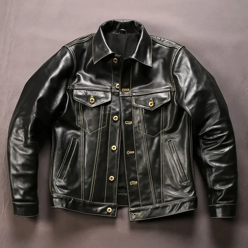 F506 Asian Size Men's Slim Vintage Genuine Italian Tuscany Cow Leather Storm Rider Jacket
F506 Asian Size Men's Slim Vintage Genuine Italian Tuscany Cow Leather Storm Rider Jacket