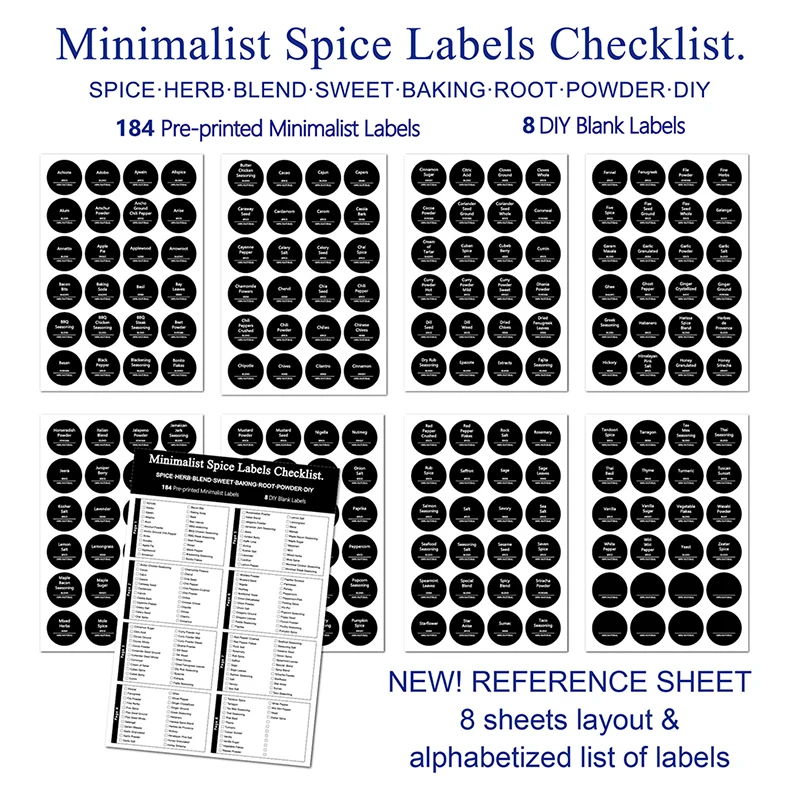 8 Sheets Blackboard Labels Reusable Spice Stickers Chalkboard Jam Jar Bottle Tags Kitchen Labels Stickers Etiqueta Autoadesiva
8 Sheets Blackboard Labels Reusable Spice Stickers Chalkboard Jam Jar Bottle Tags Kitchen Labels Stickers Etiqueta Autoadesiva