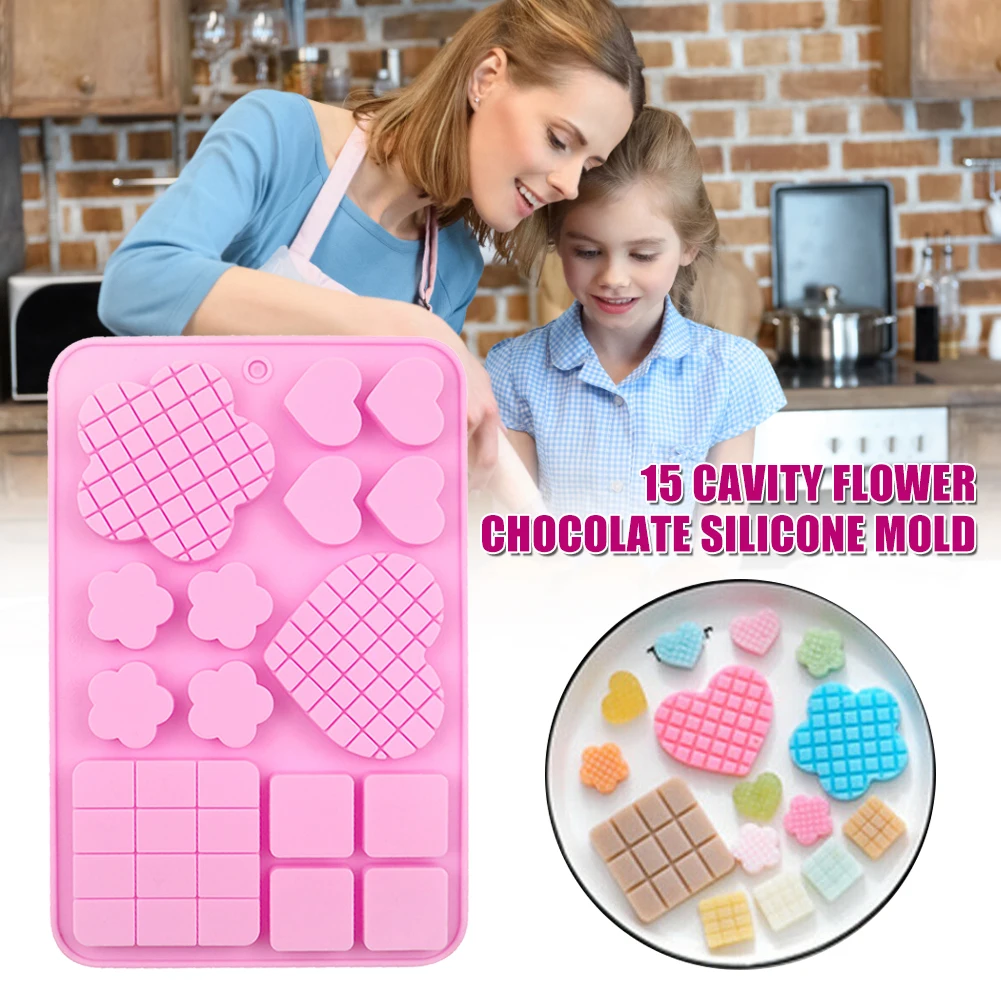 15 Cavity Flower Chocolate Molds Silicone Wedding Candy Baking Molds Decorations Cake 3D Mold Cake Tools Baking Tool
15 Cavity Flower Chocolate Molds Silicone Wedding Candy Baking Molds Decorations Cake 3D Mold Cake Tools Baking Tool