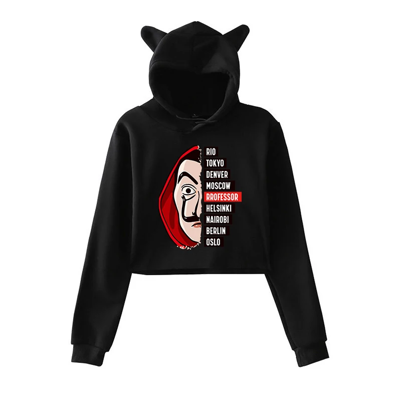 La Casa De Papel Bella Ciao Funny Cartoon Hoodies Women Crop Tops Pullovers Money Heist Novelty Paper Sweatshirts Hoodie Female
La Casa De Papel Bella Ciao Funny Cartoon Hoodies Women Crop Tops Pullovers Money Heist Novelty Paper Sweatshirts Hoodie Female