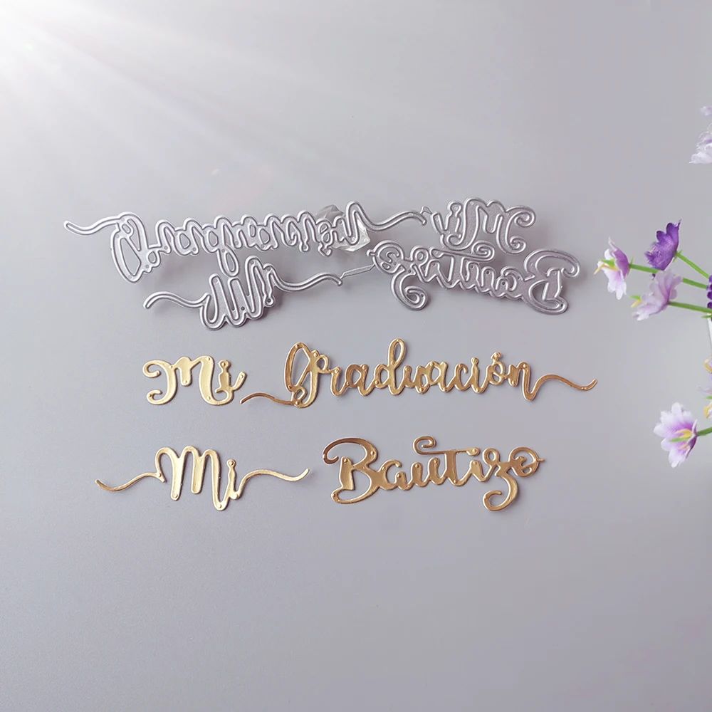New Spanish My Graduation My Baptism cutting dies scrapbook decoration embossed photo album decoration card making DIY crafts
New Spanish My Graduation My Baptism cutting dies scrapbook decoration embossed photo album decoration card making DIY crafts