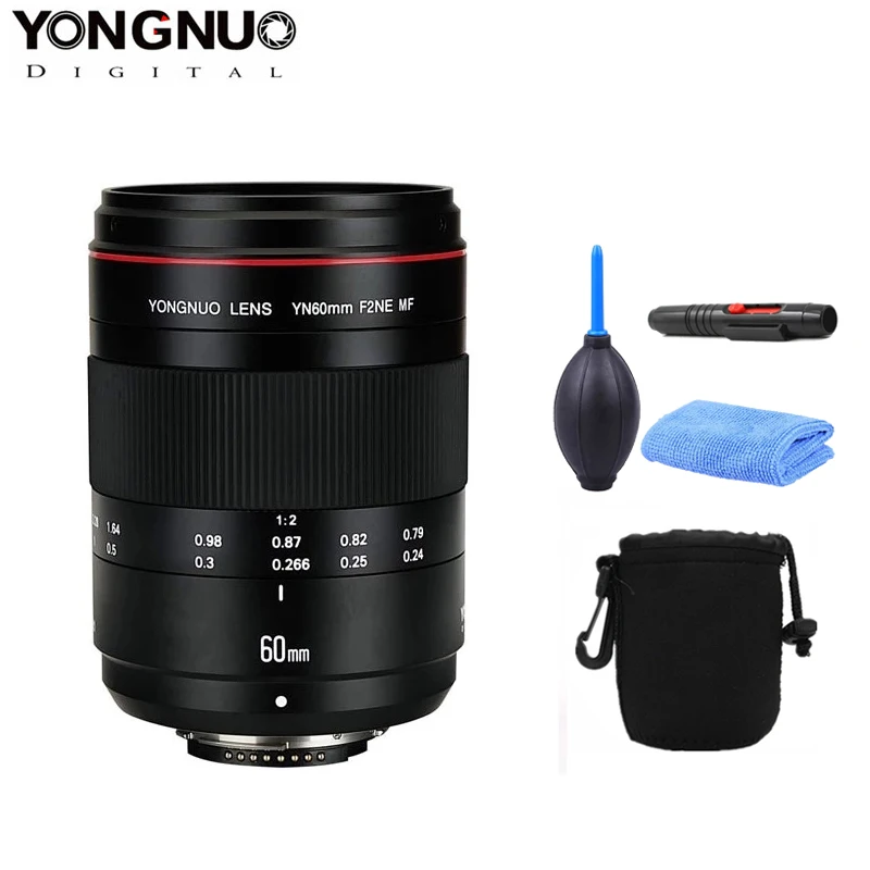 YONGNUO YN60mm F2NE MF Macro Lens Manual Focus F2 Large Aperture for Nikon D500/D750/D600/D700/D800/D810/D300 DSLR Cameras
YONGNUO YN60mm F2NE MF Macro Lens Manual Focus F2 Large Aperture for Nikon D500/D750/D600/D700/D800/D810/D300 DSLR Cameras