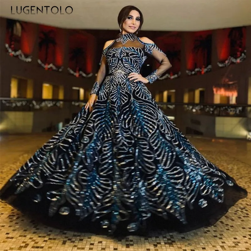 Women Dress Eleagnt Party Dresses Women's Hot-gold Leaves Sexy Slim Long Mesh Sleeve Big Swing Lady Maxi Dress Lugentolo
Women Dress Eleagnt Party Dresses Women's Hot-gold Leaves Sexy Slim Long Mesh Sleeve Big Swing Lady Maxi Dress Lugentolo