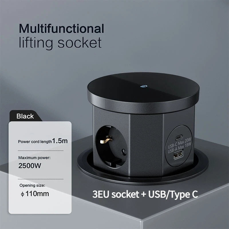 YINKA выдвижная настольная розетка с беспроводной зарядкой
YINKA выдвижная настольная розетка с беспроводной зарядкой