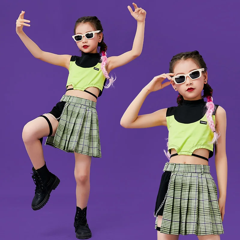 

Girls Cheerleading Performance Costumes Kindergarten Children'S Jazz Dance Costumes Hip-Hop Fashion Catwalk Rave Clothes DQS9563