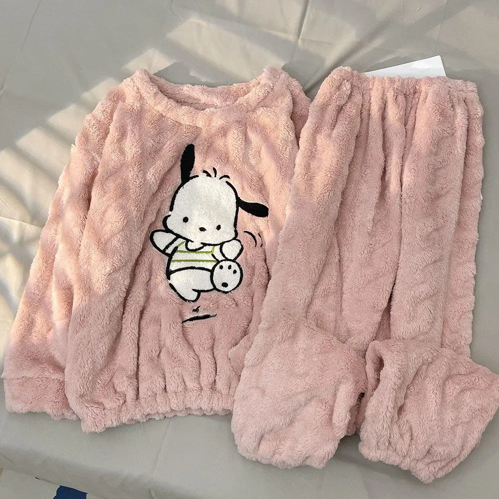 Sanrio Pajamas Cinnamoroll Pochacco Coral Fleece Cartoon Autumn Winter Plus Velvet Thickening Student Flannel Home Clothes Gift
Sanrio Pajamas Cinnamoroll Pochacco Coral Fleece Cartoon Autumn Winter Plus Velvet Thickening Student Flannel Home Clothes Gift