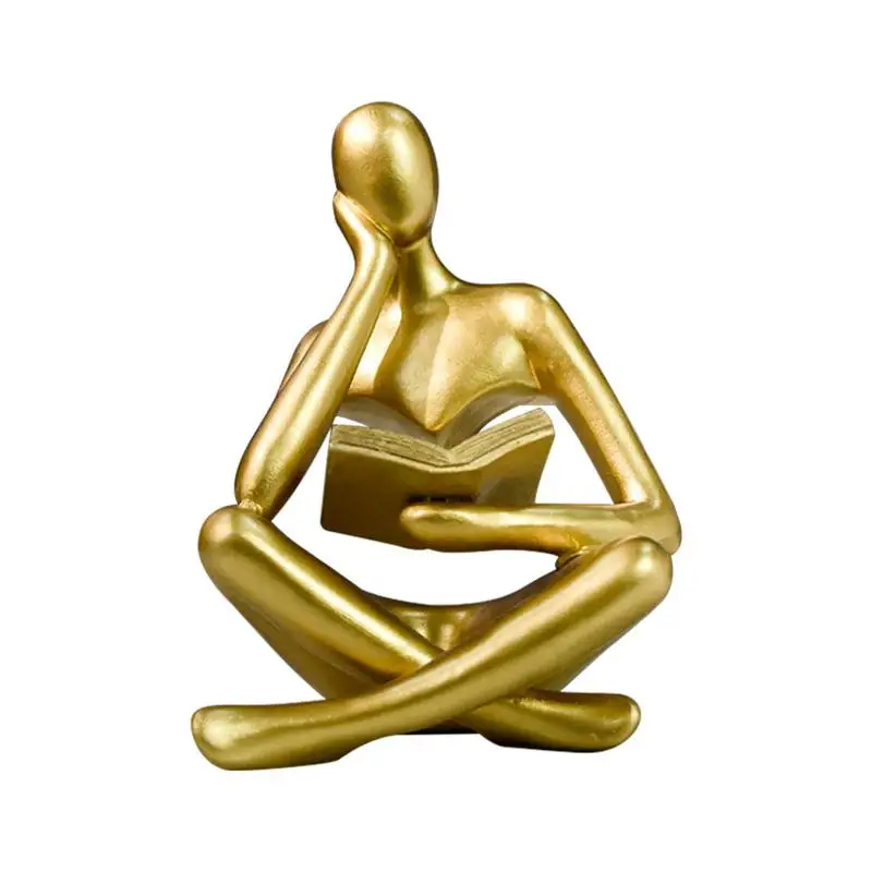 Reading Statue Decor Thinker Modern Home Decor Bookshelf Decor Aesthetic Sculpture Room Décor Golden Figurines For Shelves
Reading Statue Decor Thinker Modern Home Decor Bookshelf Decor Aesthetic Sculpture Room Décor Golden Figurines For Shelves