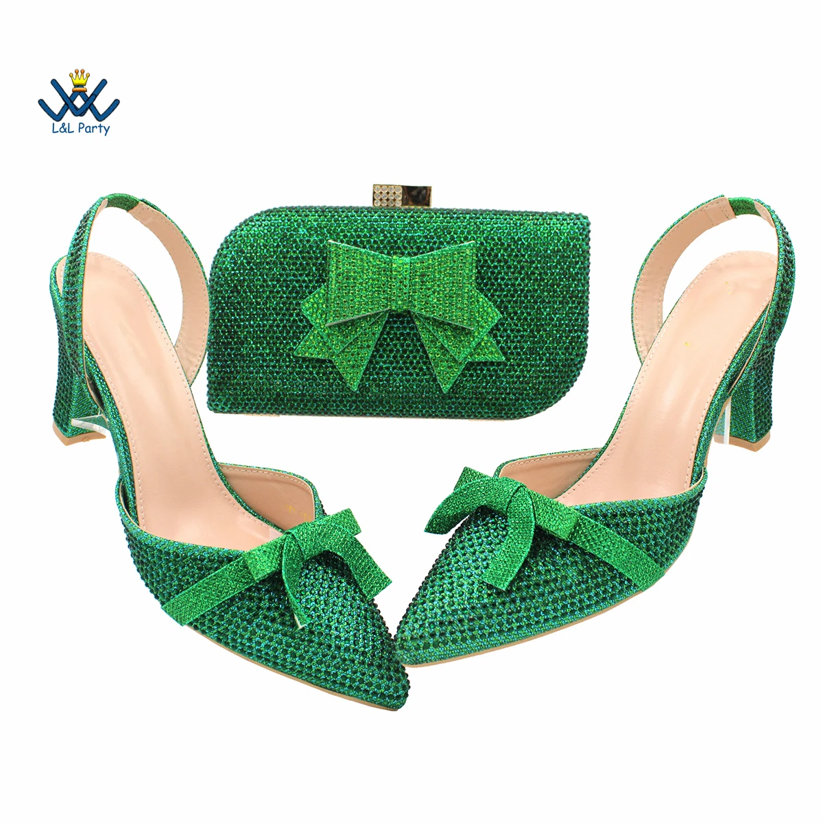 High Quality New Arrivals Green Color Italian Design Shoes Matching Bag Set Mature Style Pumps for Dress
High Quality New Arrivals Green Color Italian Design Shoes Matching Bag Set Mature Style Pumps for Dress