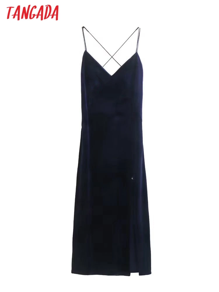 Tangada Women Fashion Sexy Velvet New Year Midi Dress Vintage Backless Adjustable Thin Straps Female Dress 6X51 
Tangada Women Fashion Sexy Velvet New Year Midi Dress Vintage Backless Adjustable Thin Straps Female Dress 6X51