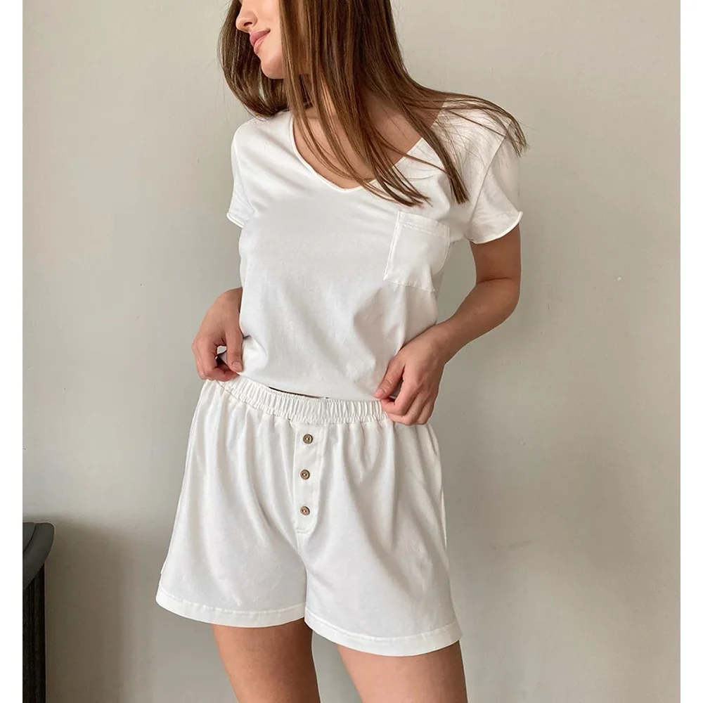 Shorts Set 2023 Fashion Comfortable Casual Home Pocket V Neck T-Shirt Short Sleeve Set
Shorts Set 2023 Fashion Comfortable Casual Home Pocket V Neck T-Shirt Short Sleeve Set
